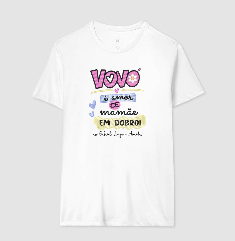 Camiseta Vovó é amor de mãe em dobro