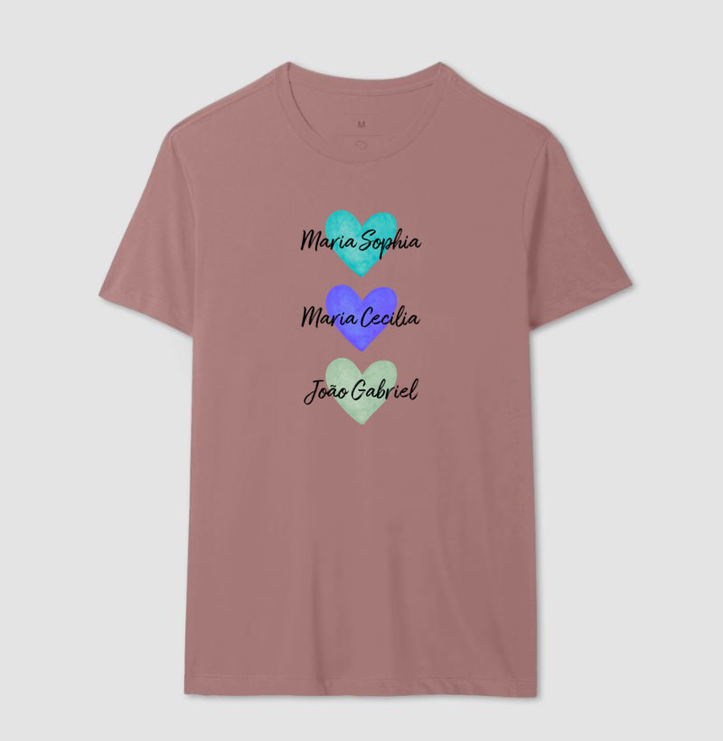 Camiseta dia das mães - Corações de mãe