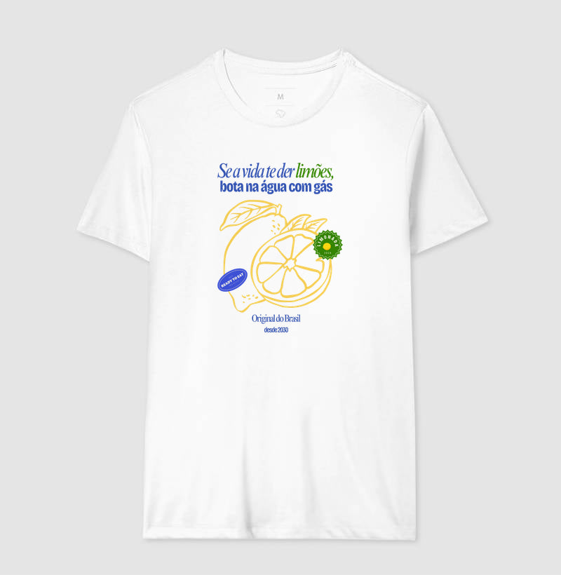 Camiseta Se a vida te der limões bota na água com gás