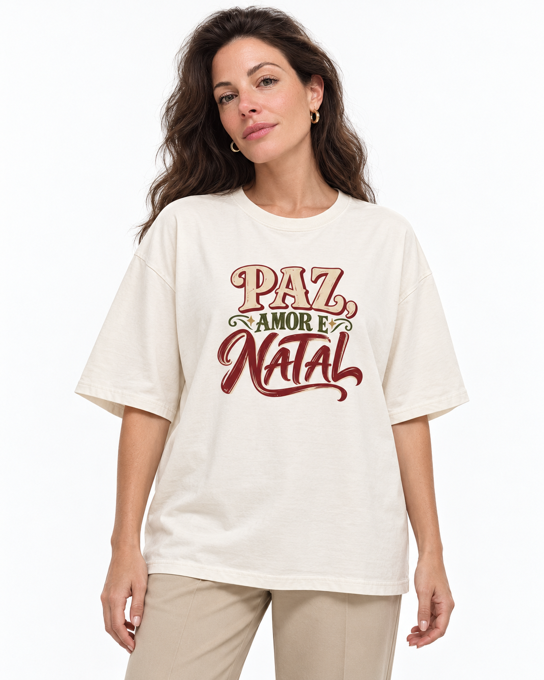 Oversized paz amor e natal