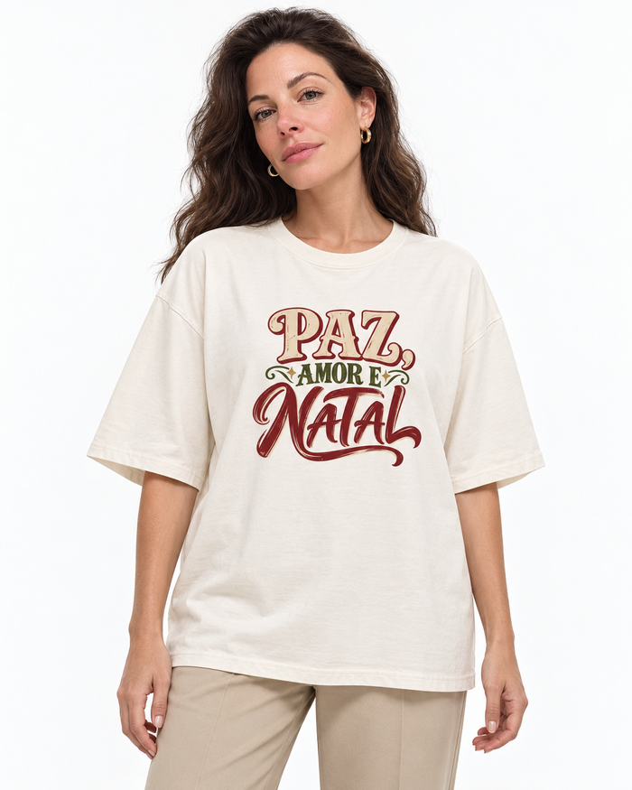 Oversized paz amor e natal