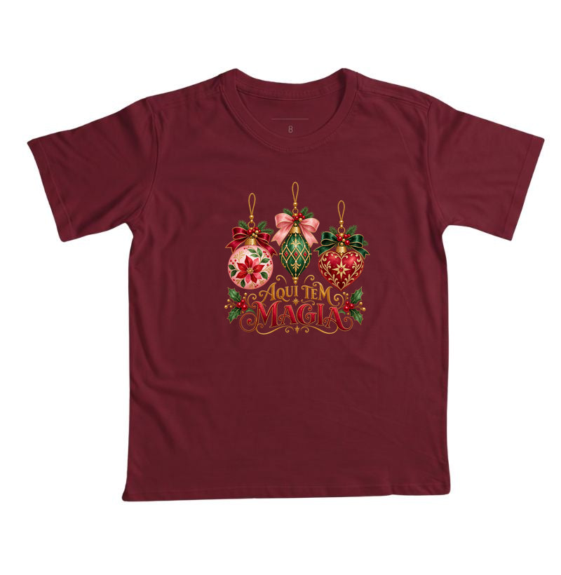Camiseta infantil Aqui tem magia do natal