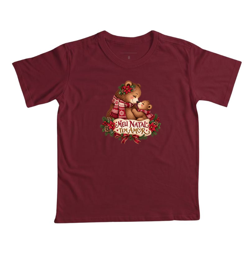 Camiseta infantil Meu natal tem amor