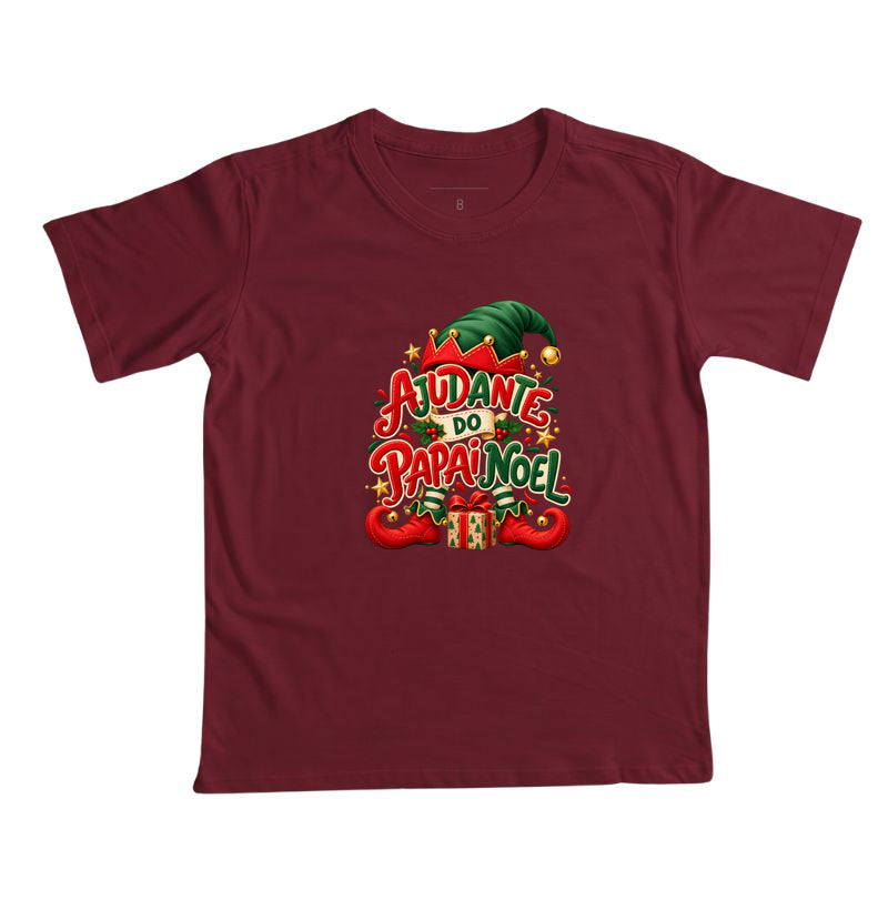 Camiseta infantil Ajudante do papai noel