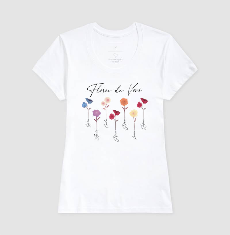 Camiseta Flores da vovó