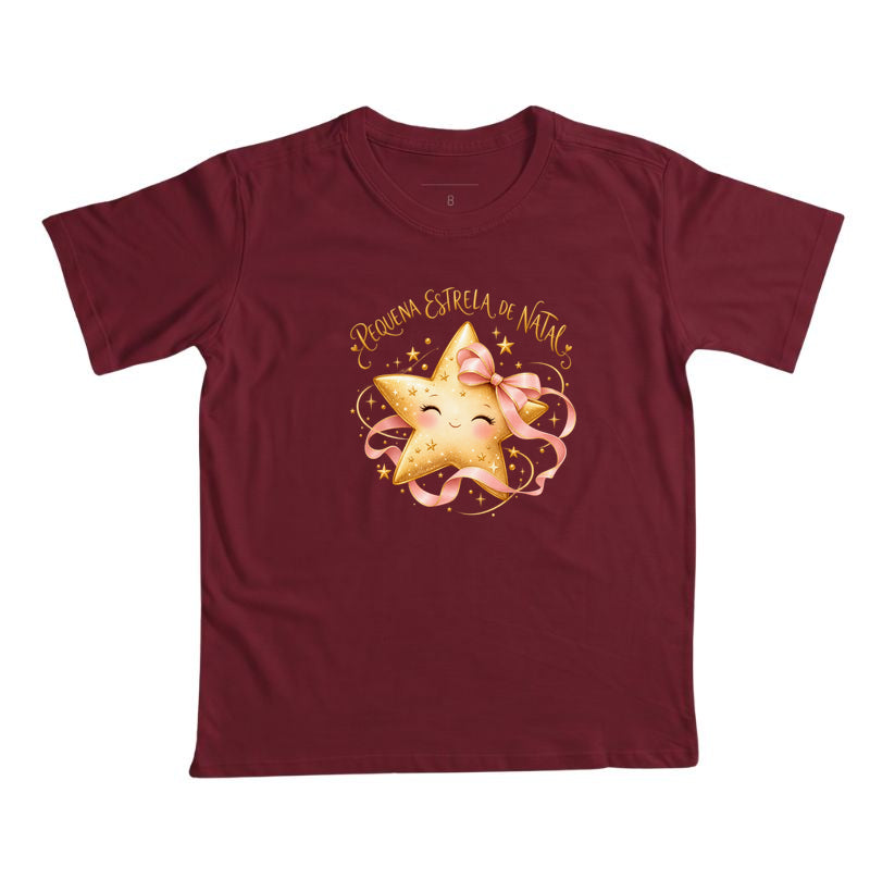 Camiseta infantil pequena estrela de natal