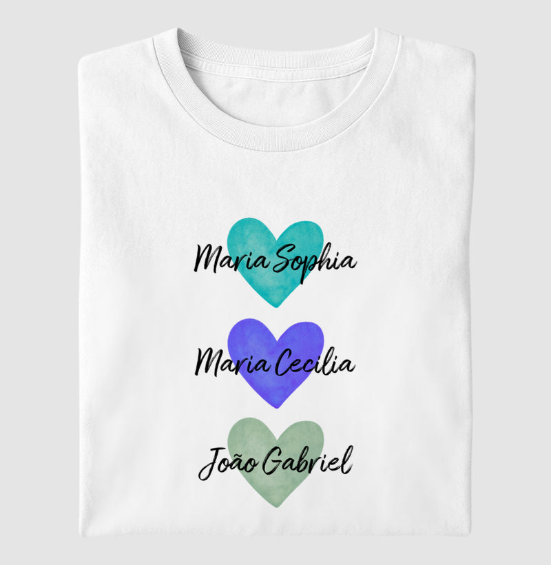 Camiseta dia das mães - Corações de mãe