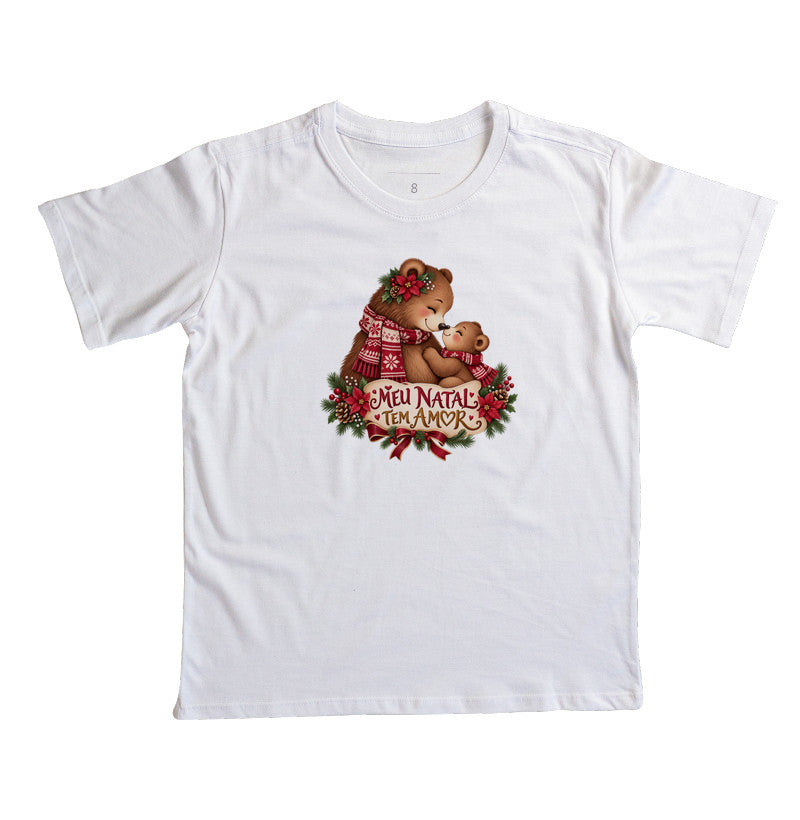 Camiseta infantil Meu natal tem amor