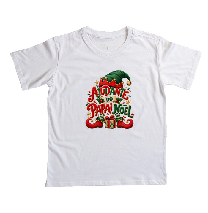 Camiseta infantil Ajudante do papai noel