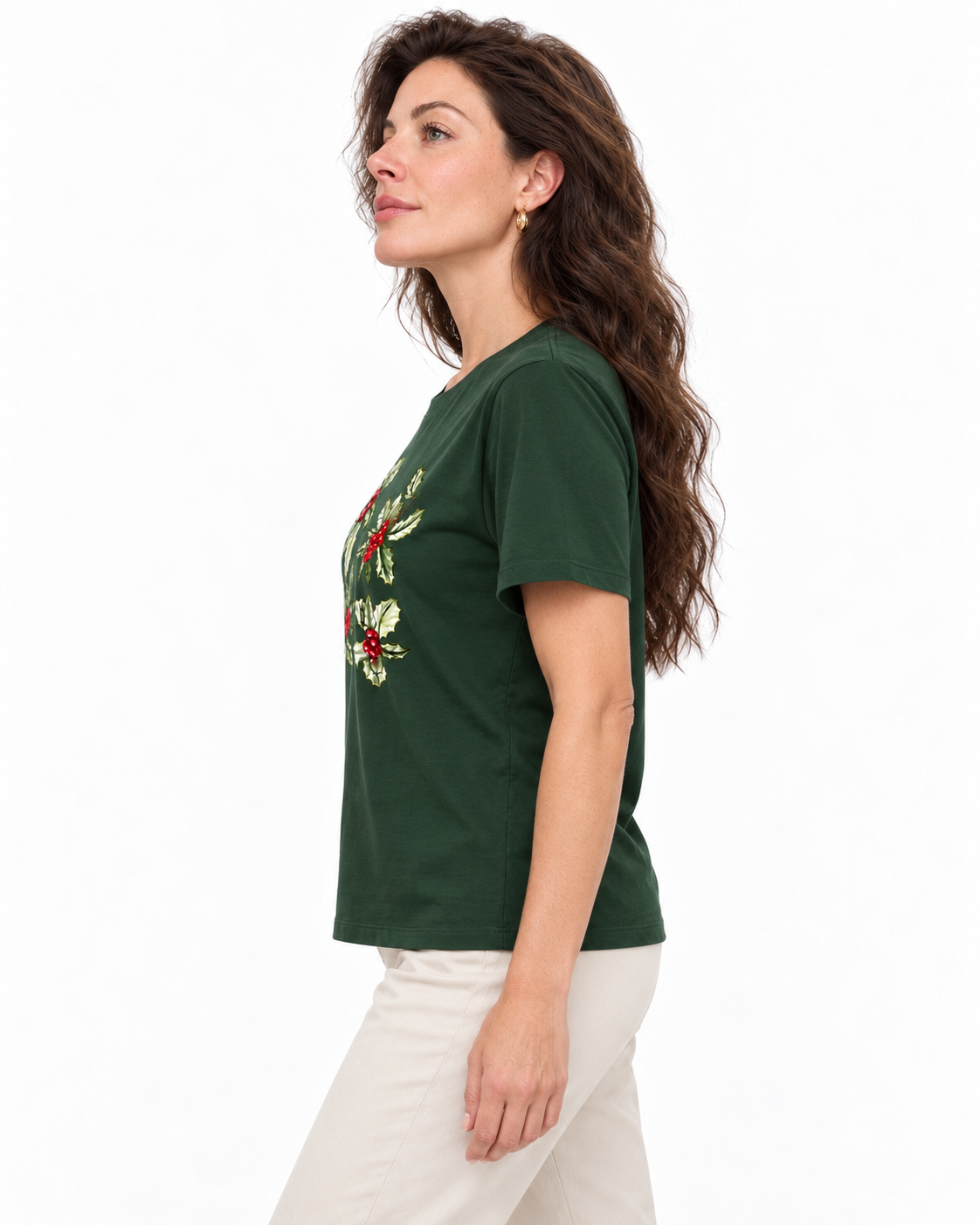 Camiseta folhas de natal