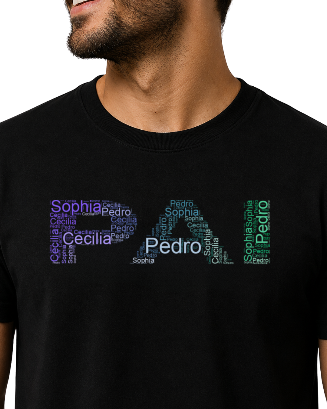 Camiseta personalizada Pai com nome dos filhos