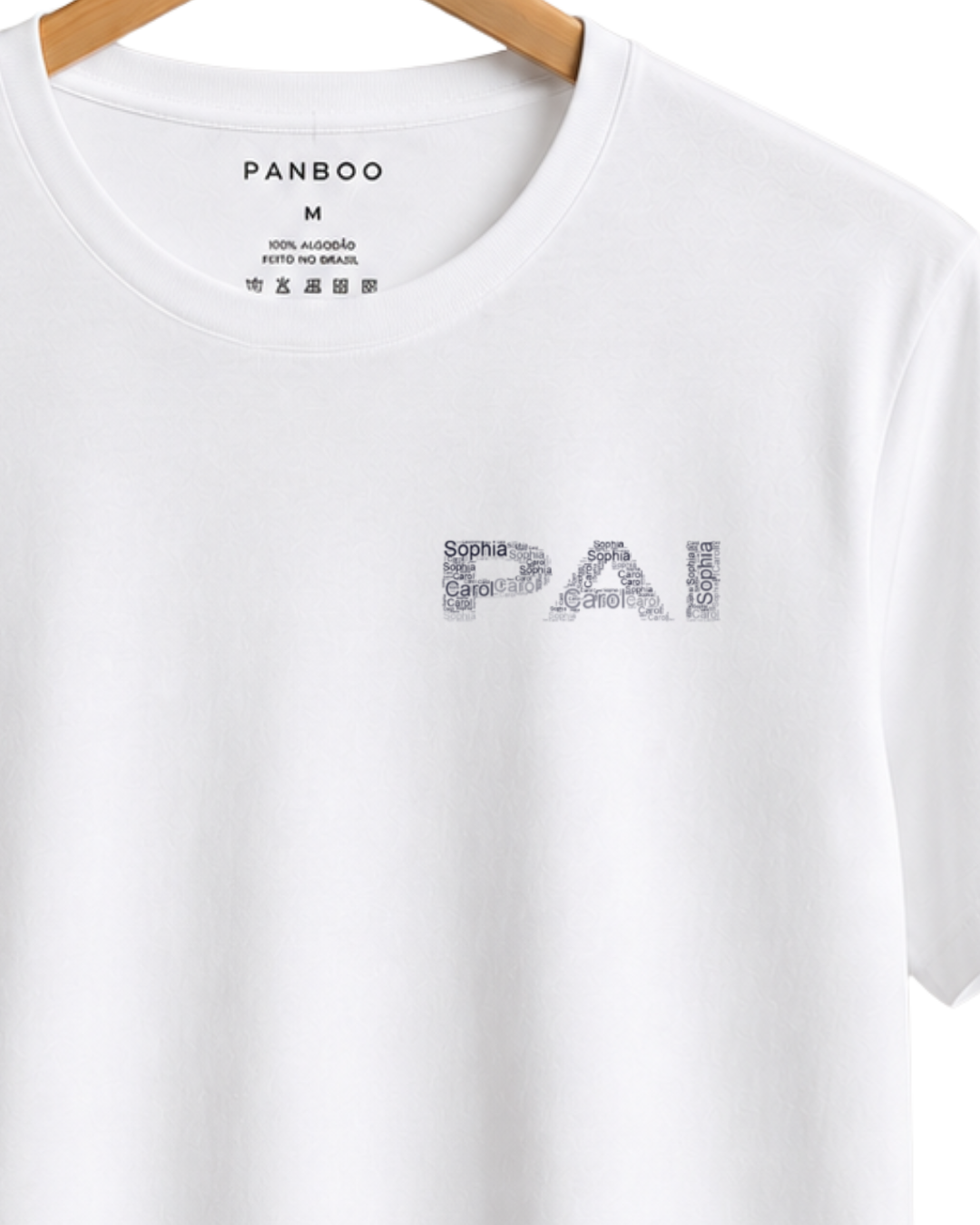 Camiseta personalizada pai com nome dos filhos minimal