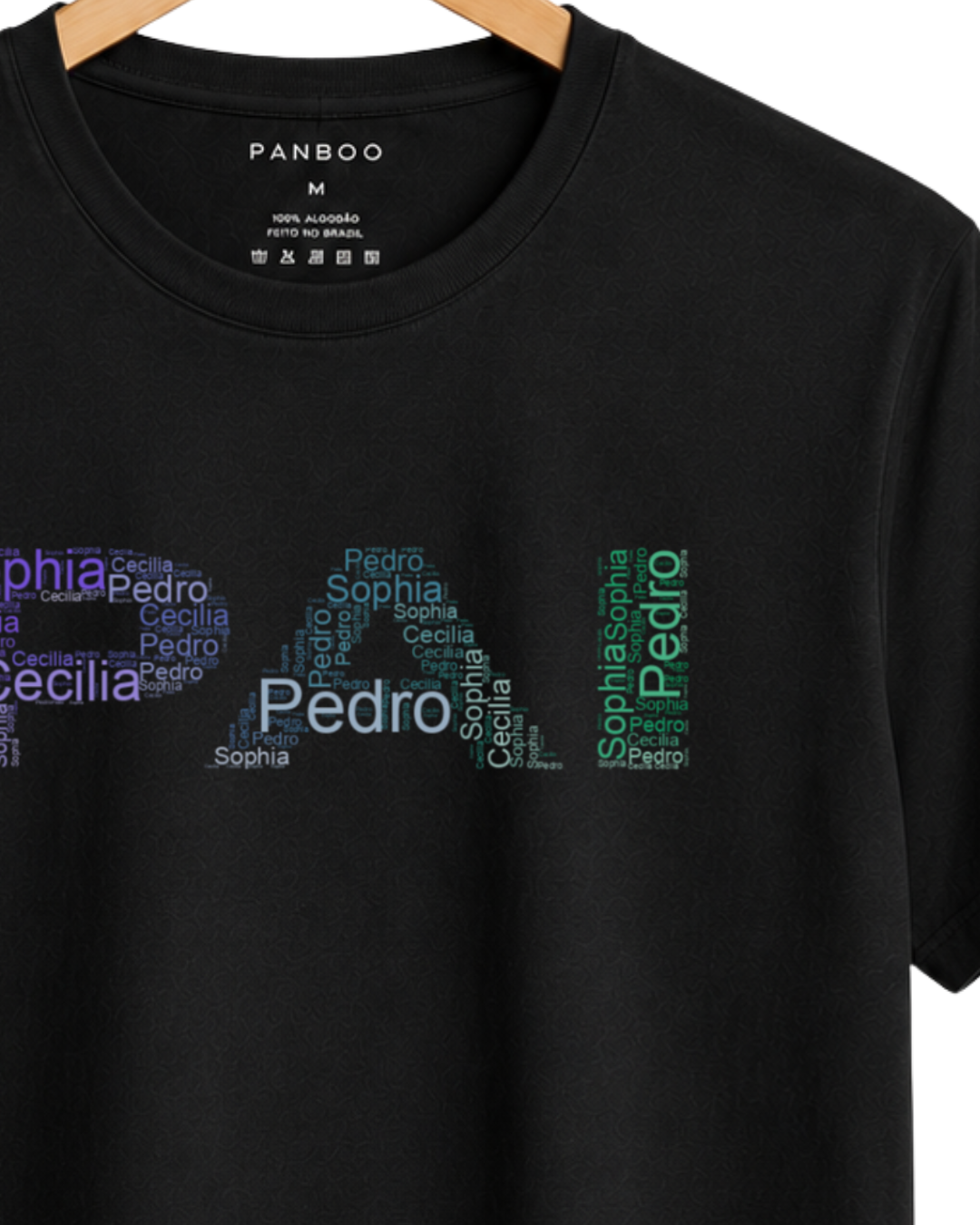 Camiseta personalizada Pai com nome dos filhos