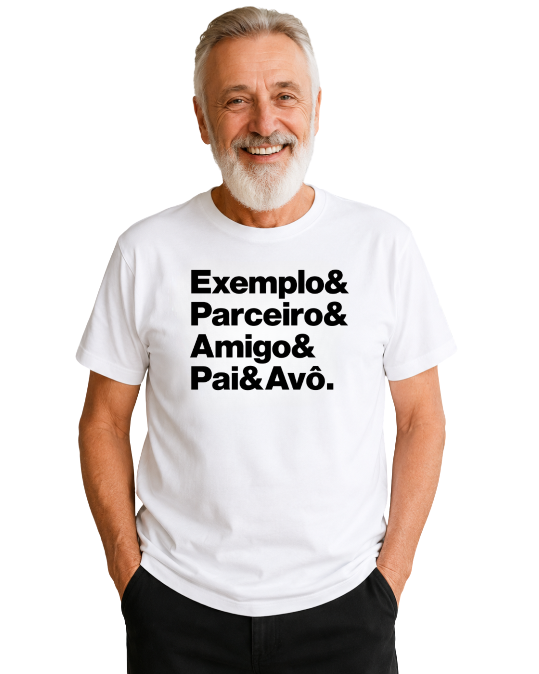 Camiseta dia dos pais - exemplo & parceiro & amigo & pai & avô.
