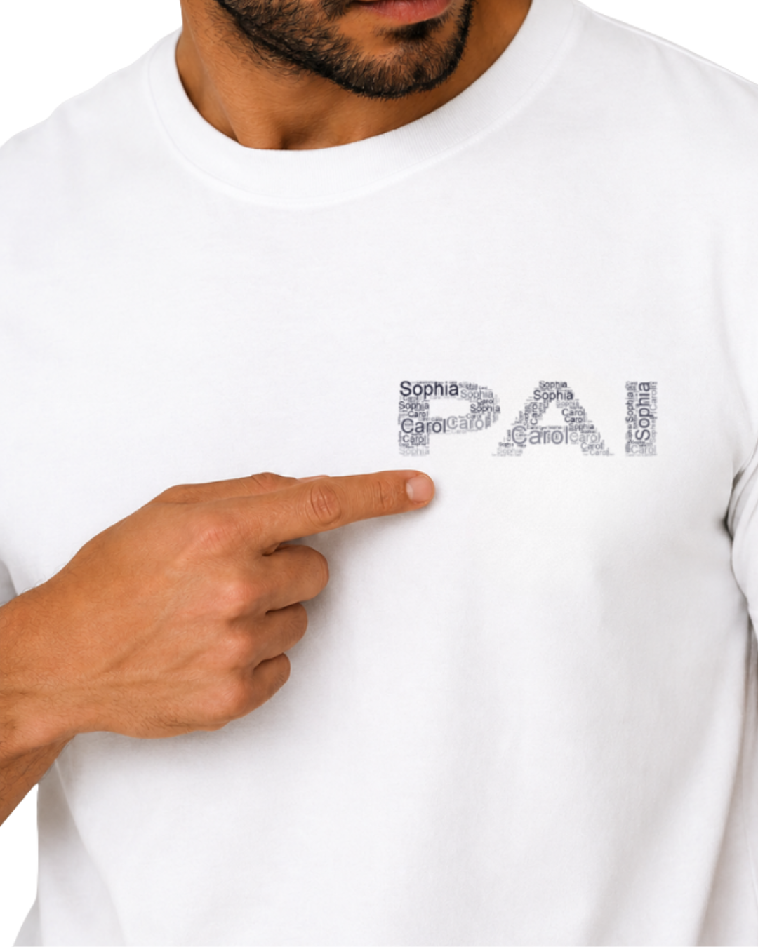 Camiseta personalizada pai com nome dos filhos minimal