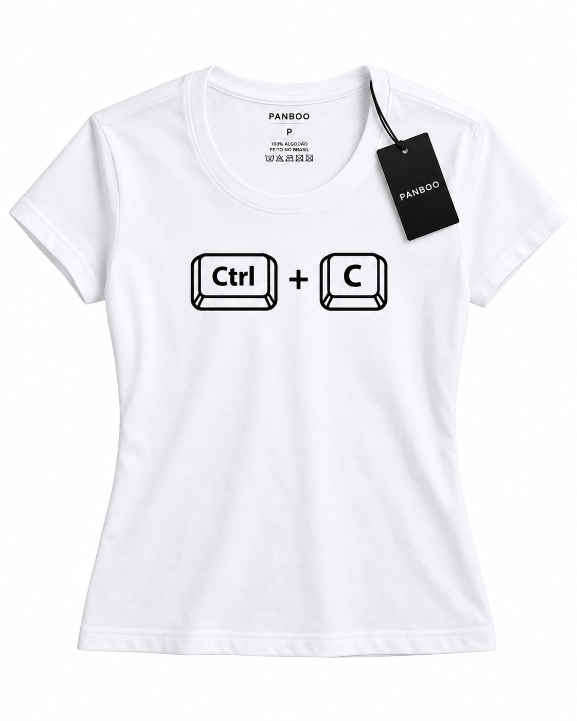 Baby look Ctrl + C branco