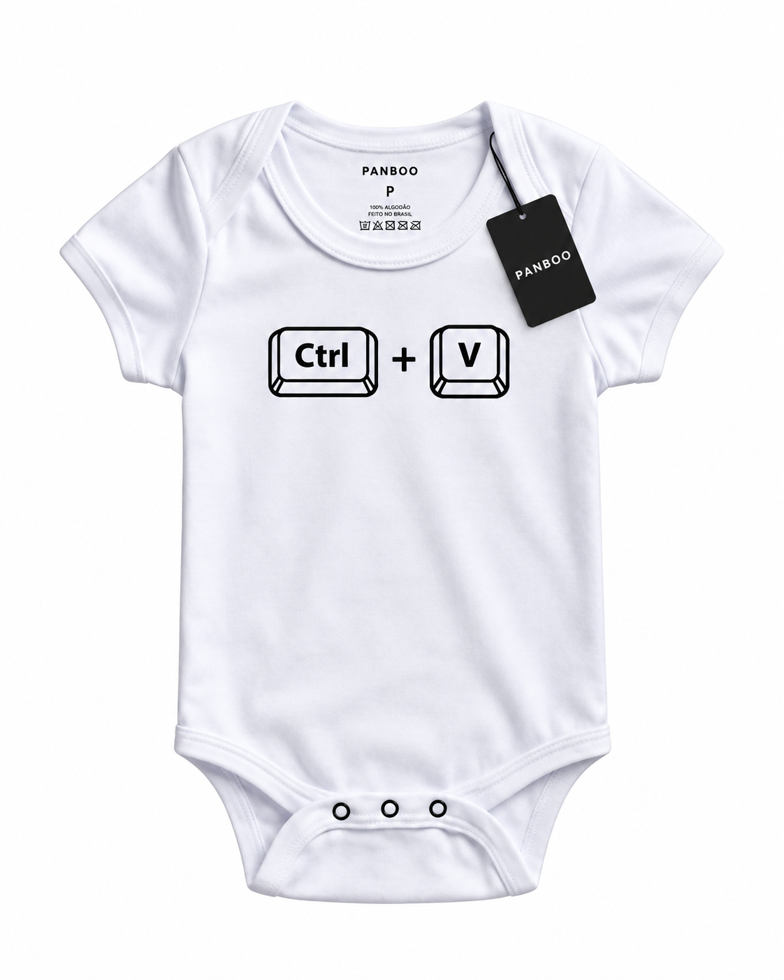 Boddy infantil Ctrl + V branco