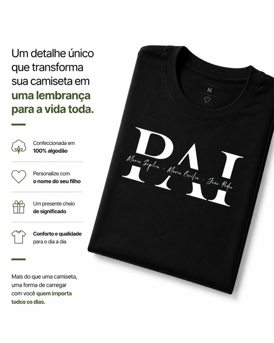 Camiseta Personalizada Pai e filhos nomes