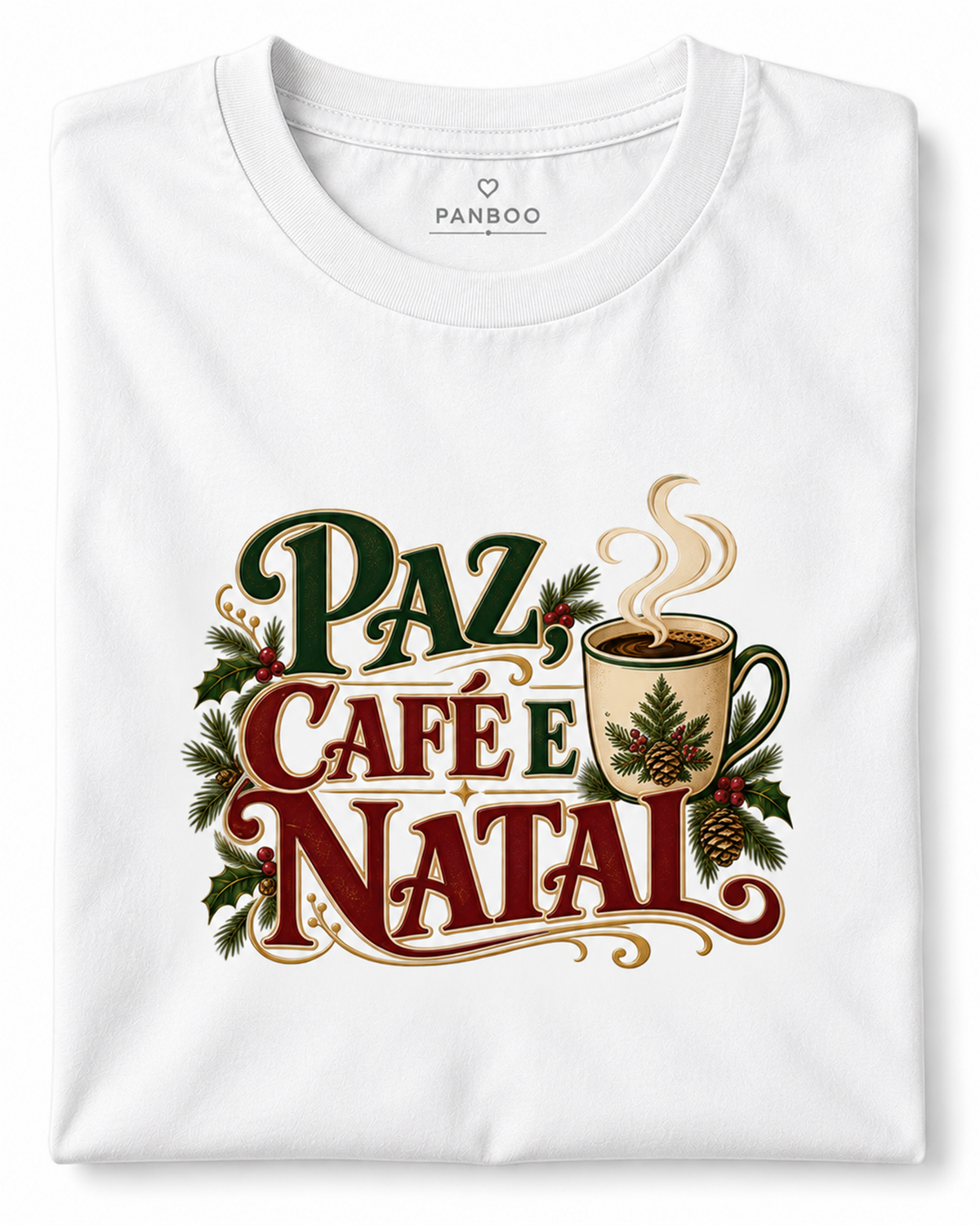 Camiseta Paz café e natal