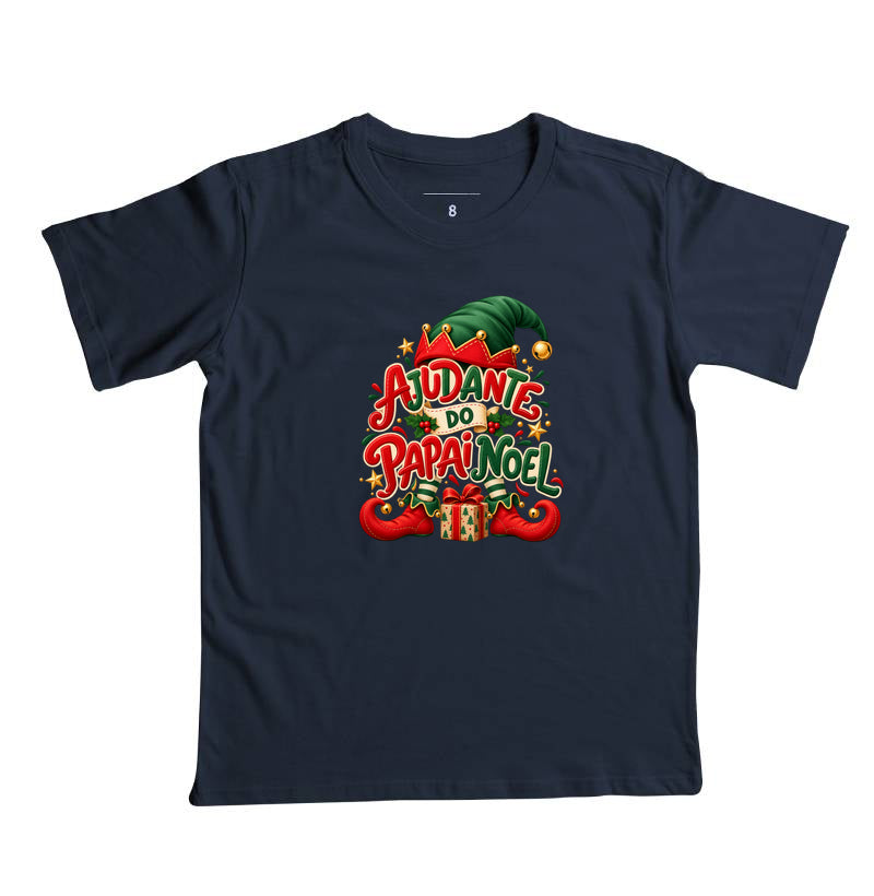 Camiseta infantil Ajudante do papai noel