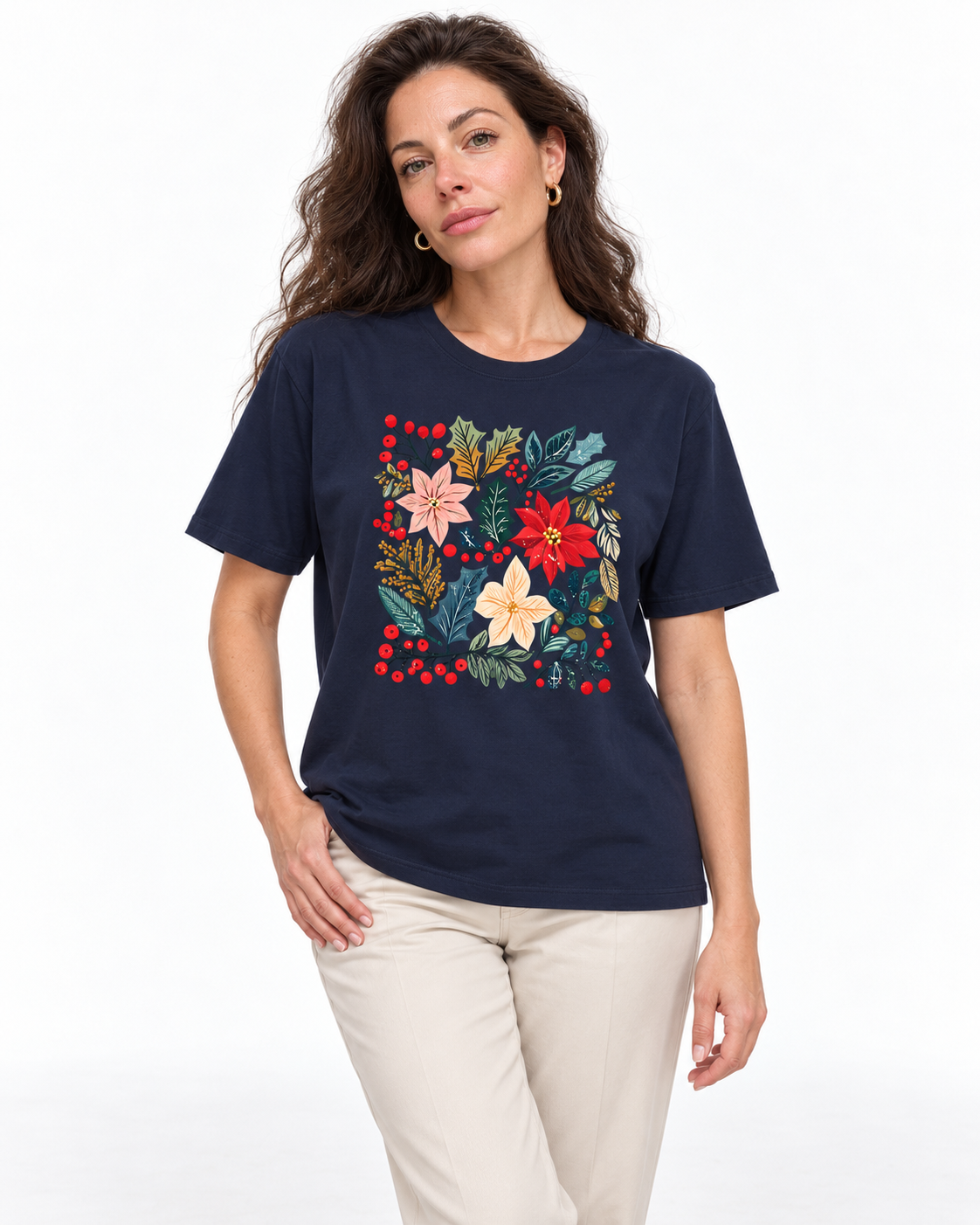 Camiseta Flores de natal