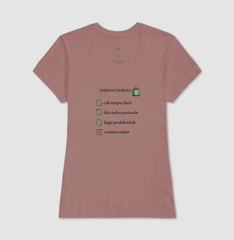 Camiseta tarefas diárias