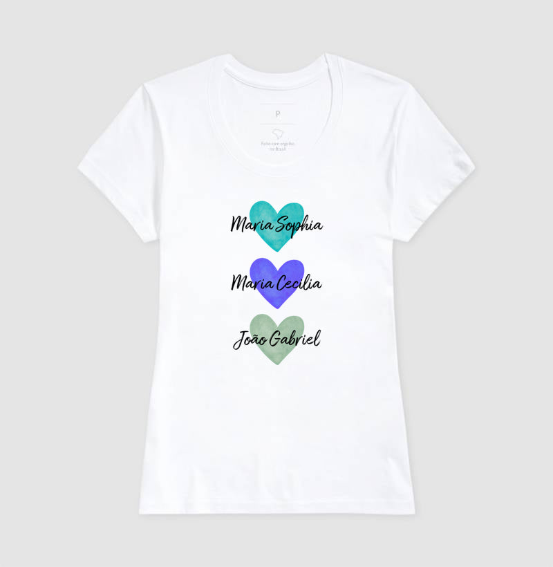 Camiseta dia das mães - Corações de mãe