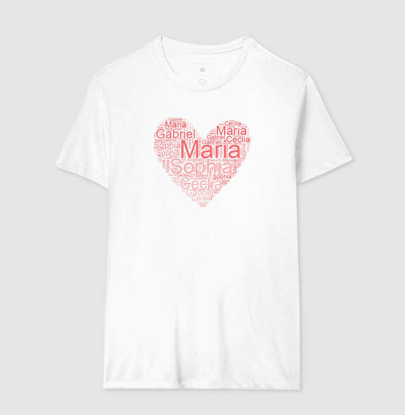 Camiseta dia das mães - Corações de mãe/vovó nomes