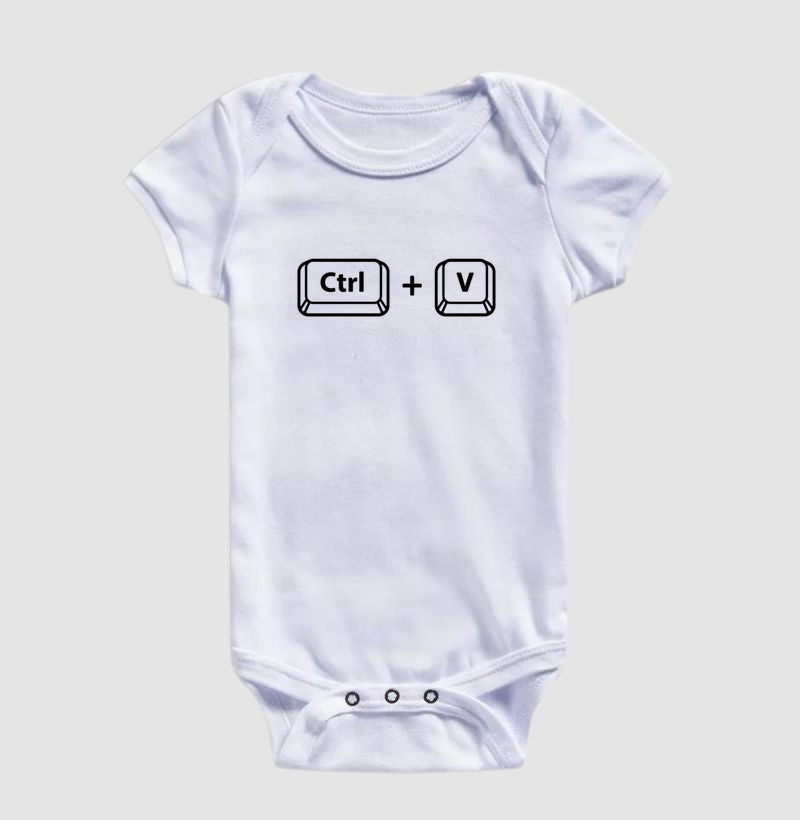 Boddy infantil Ctrl + V branco