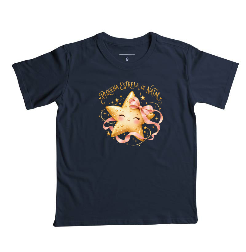 Camiseta infantil pequena estrela de natal