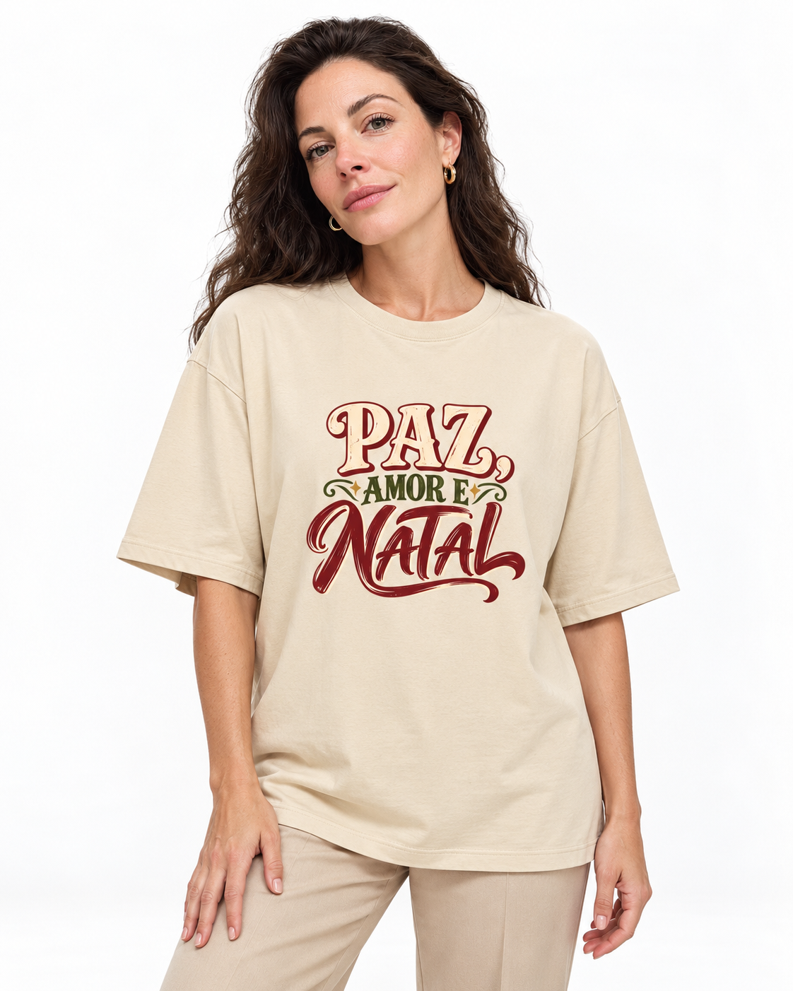 Oversized paz amor e natal