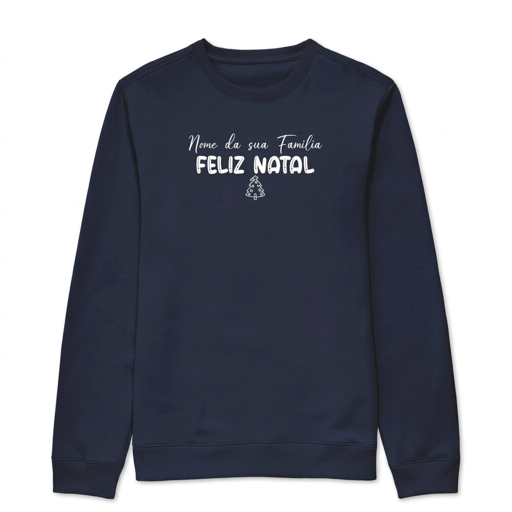 Moletom azul-marinho com fundo branco