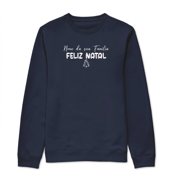 Moletom azul-marinho com fundo branco