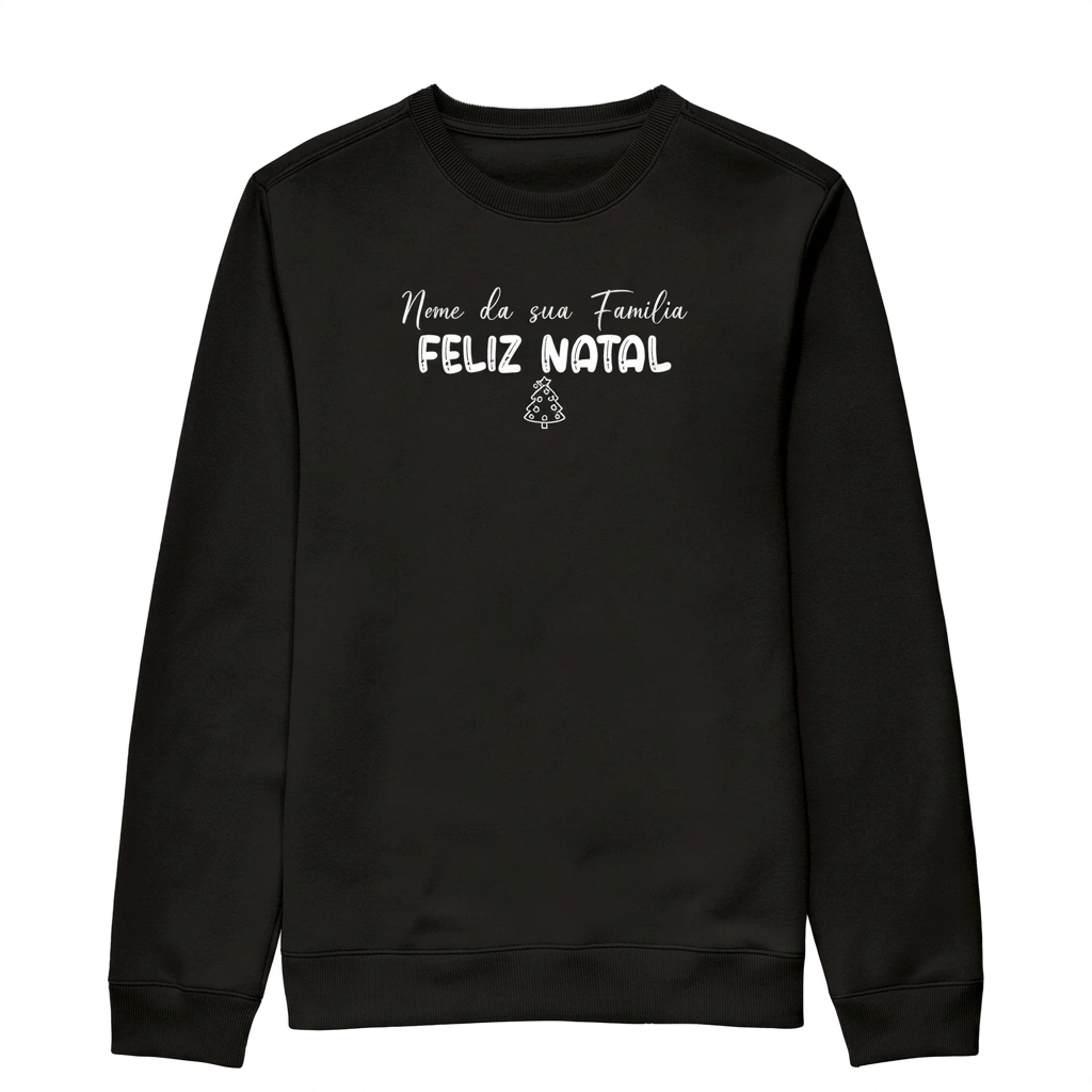 Moletom preto com fundo branco