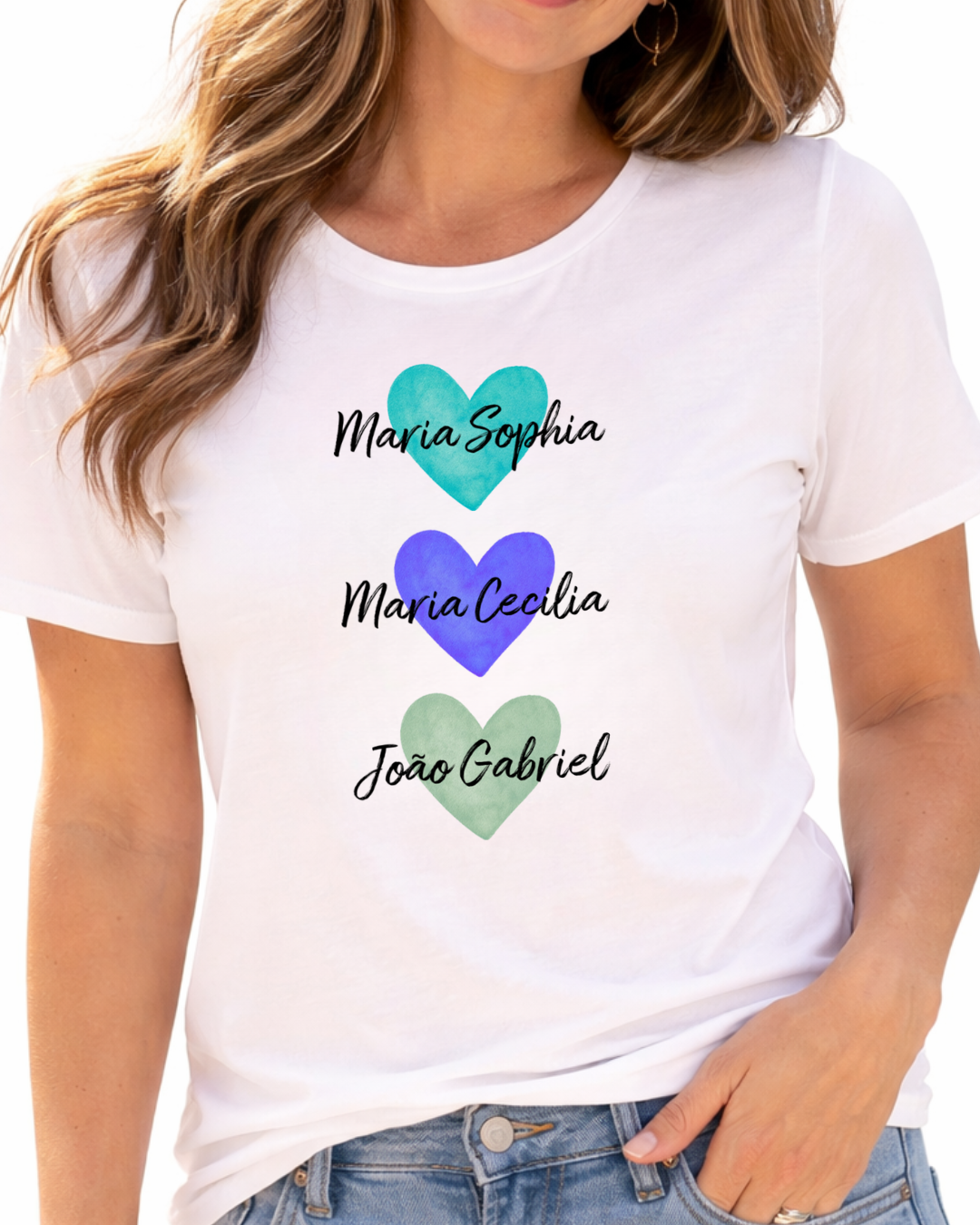 Camiseta dia das mães - Corações de mãe