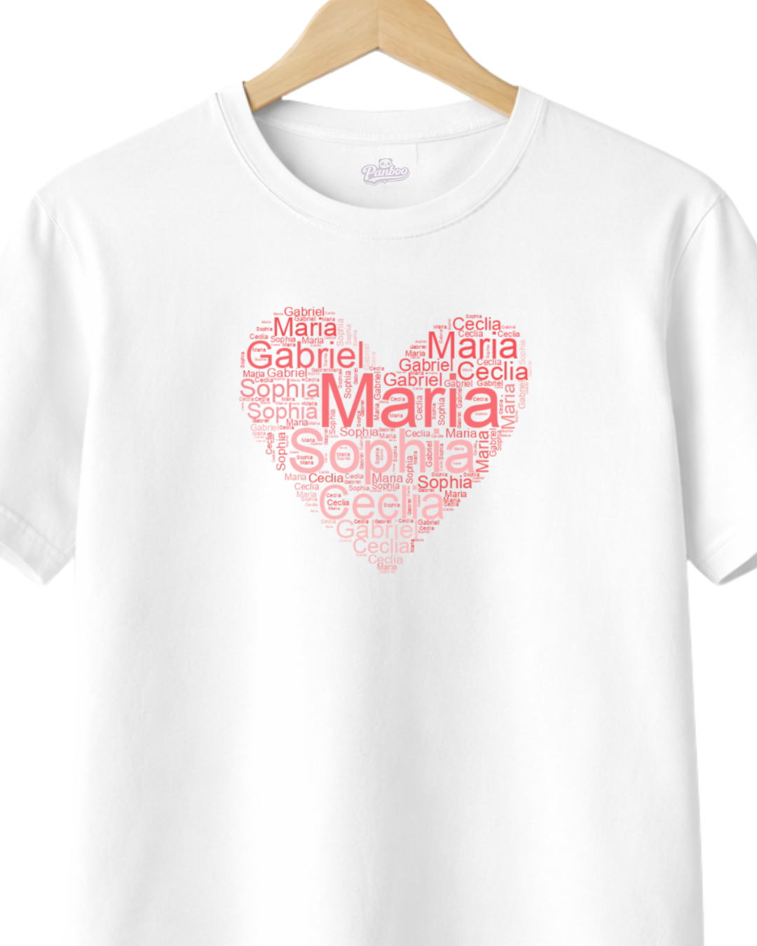 Camiseta dia das mães - Corações de mãe/vovó nomes